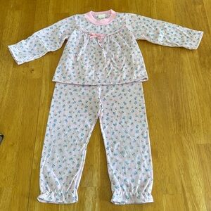 Vintage Pink Floral Girls Toddler Pajamas 3T See Measurements